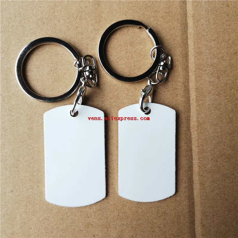 sublimation aluminum keychains hot transfer printing blank diy custom consumables keyring two sides printed 20pieces/lot