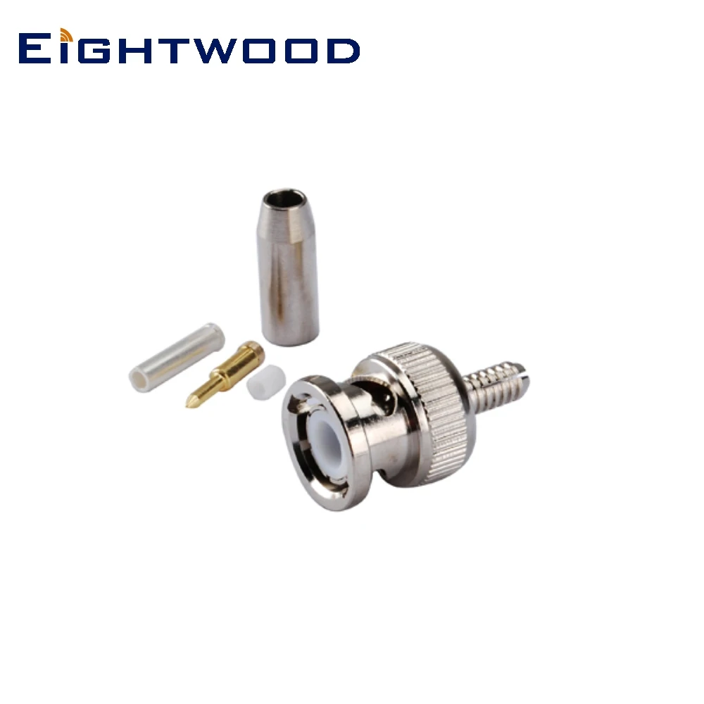 

Eightwood 5PCS BNC Plug Male RF Coaxial Connector Straight Crimp SHR-50-2 for Antenna Telecom Automotive Broadcast Adapter