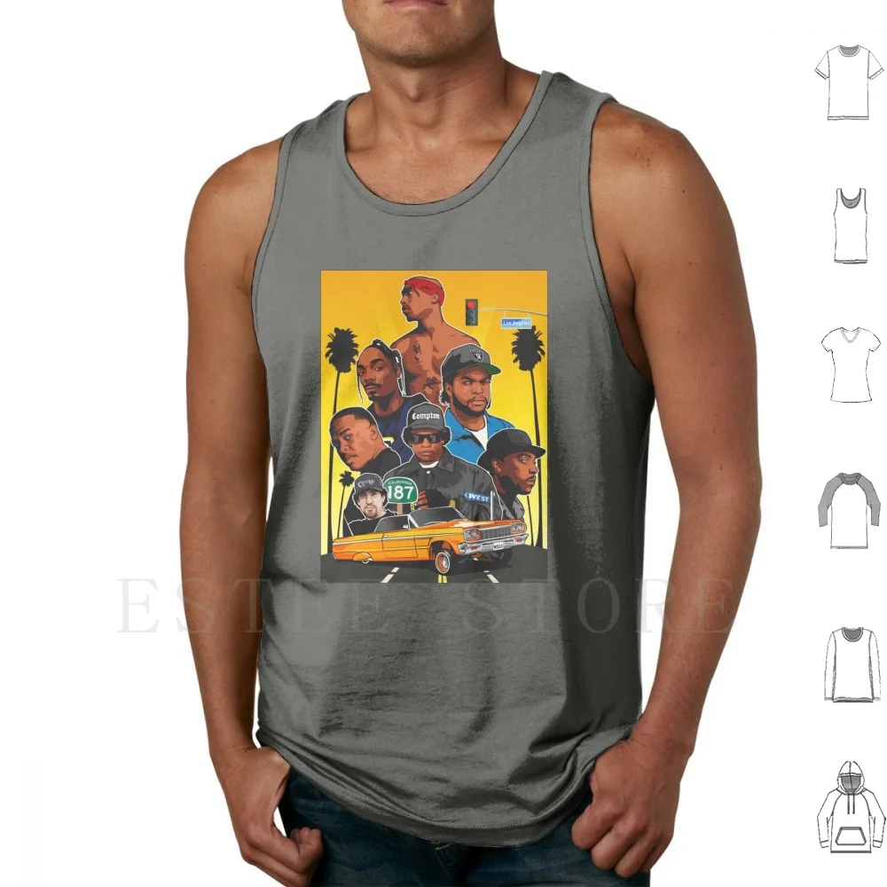 West Coast Legends Tank Tops Vest Sleeveless West Coast Rappers 90s Hip Hop Westside Rappers Rappers From The 90s