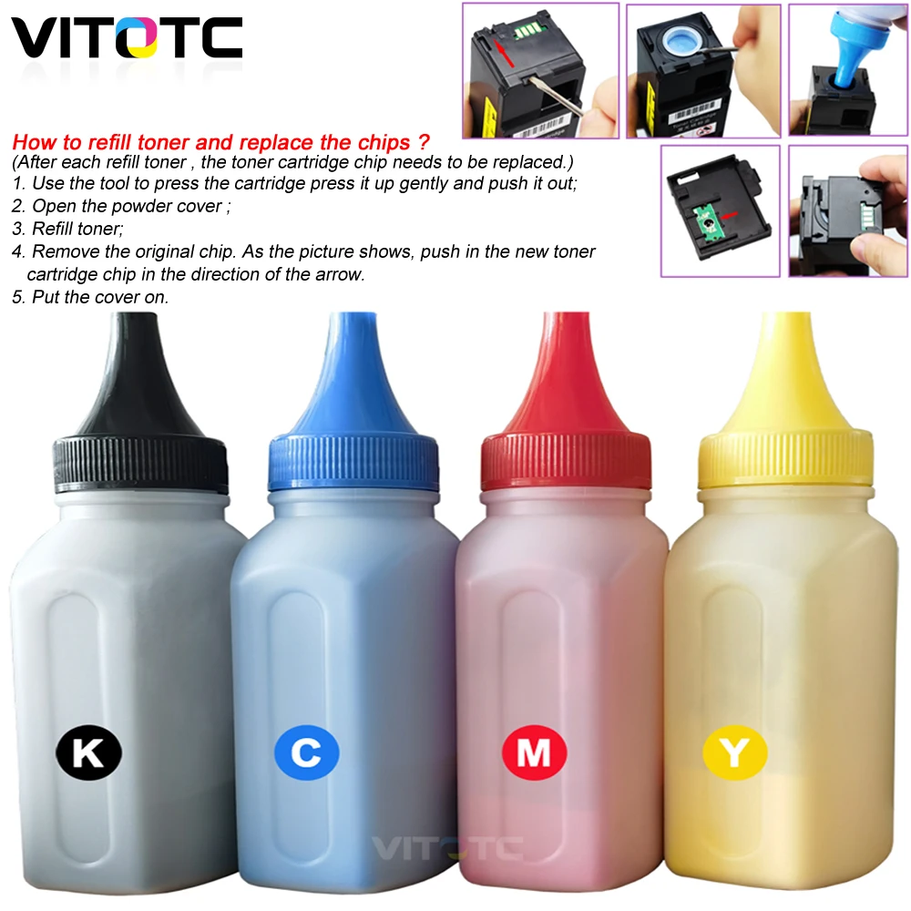 4 Color Toner Powder For Xerox Phaser 6000 6010 6020 6022 Workcentre 6015 6025 6027 6028 MFP Laser Printer Cartridge Refill