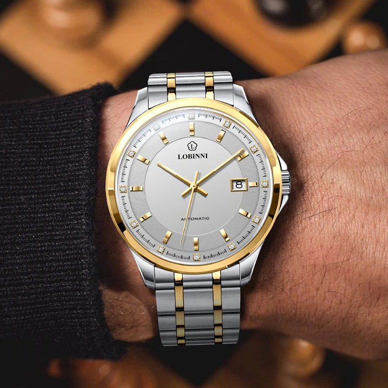 

LOBINNI мужские роскошные часы швейцарского бренда Япония NH35A автоматические механические водонепроницаемые с сапфировым стеклом светящиеся стрелки L9004