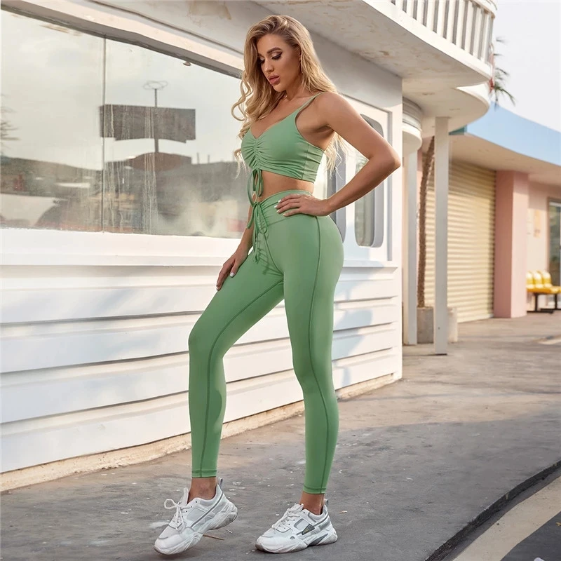 Women Sportswear Yoga Set Gyms Clothing Running Bra High Waist Yoga Pants Fitness Leggings Crop Top Workout Training Tracksuit