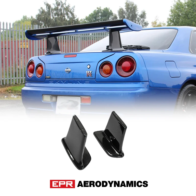 Bodykits FRP Fiber Glass JUN Style High Spoiler Leg Fiberglass Rear Wing Stand Auto Body Kit Trim For Nissan Skyline R34 GTR