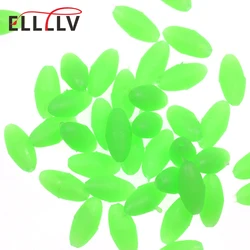 1000/3000PCS Wholesale Red Green Oval Soft Rubber Luminous Fishing Beads Glowing Sink Beads For Fishing Rigs Fishing Lure Tackle