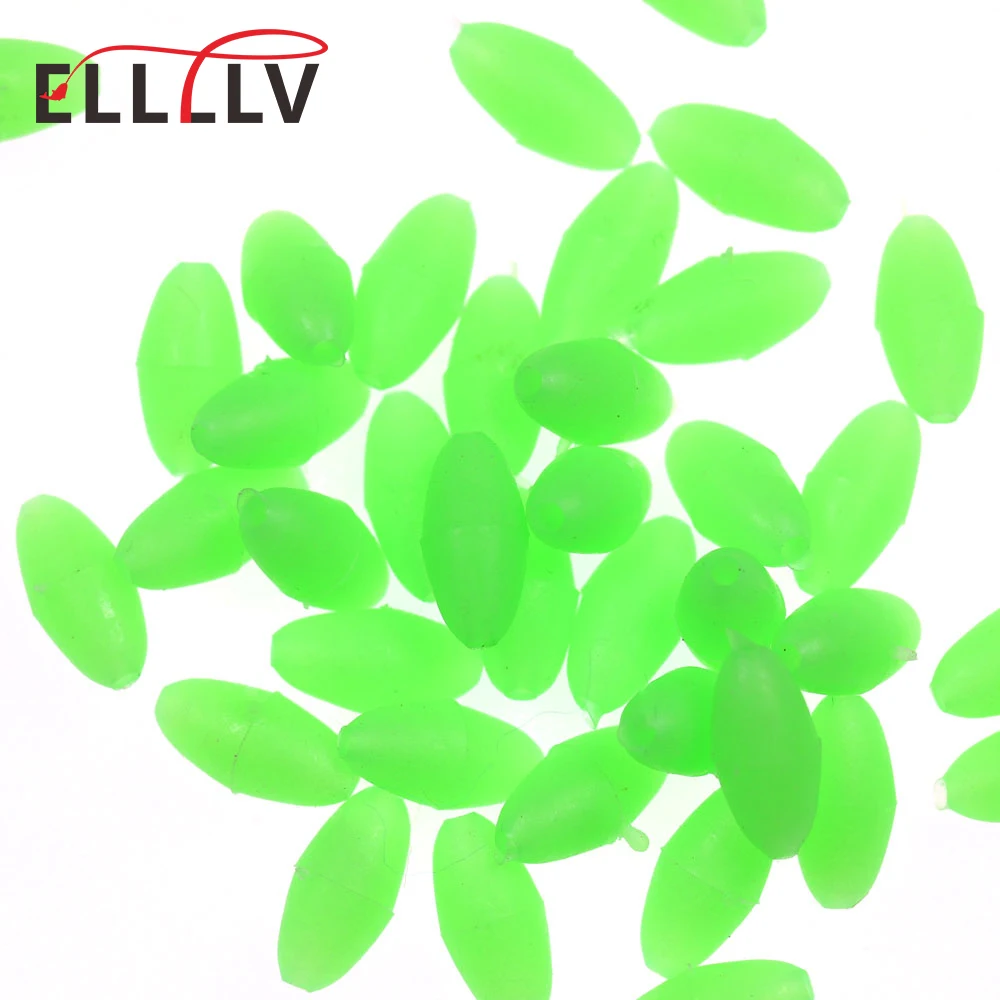 1000/3000PCS hurtownie czerwony zielony owalne miękkie gumowe Luminous koraliki wędkarskie świecące zlew koraliki na sprzęt wędkarski błystka