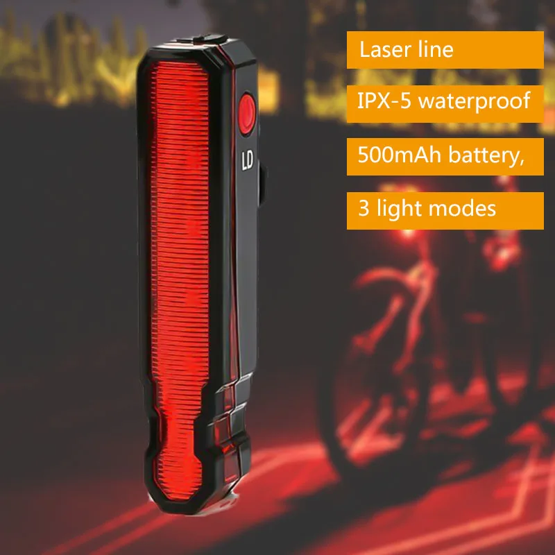 Bicycle Taillight Warning 500 mAh USB Rechargeable Lantern bicycle Rear Light MTB Road Bike Back Lamp for Cycling