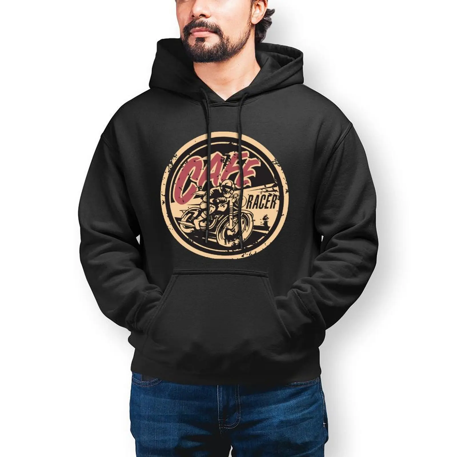 

Cafe Racer Full Of Speed Vintage Hoodies Motorcycle Cycle Autumn Cotton Hoodie Fashion Loose Oversize Pullover Hoodie Mens