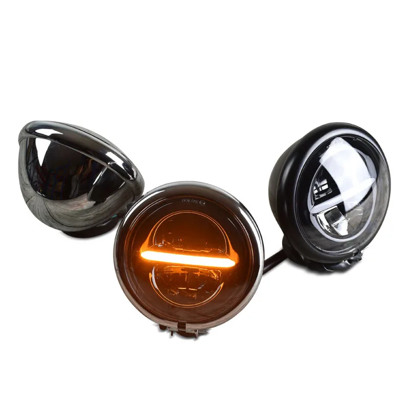 883 Retro Sepeda Motor Dimodifikasi LED Highlights 5.75 Inci Lampu Line Mengemudi Lampu Berkedip