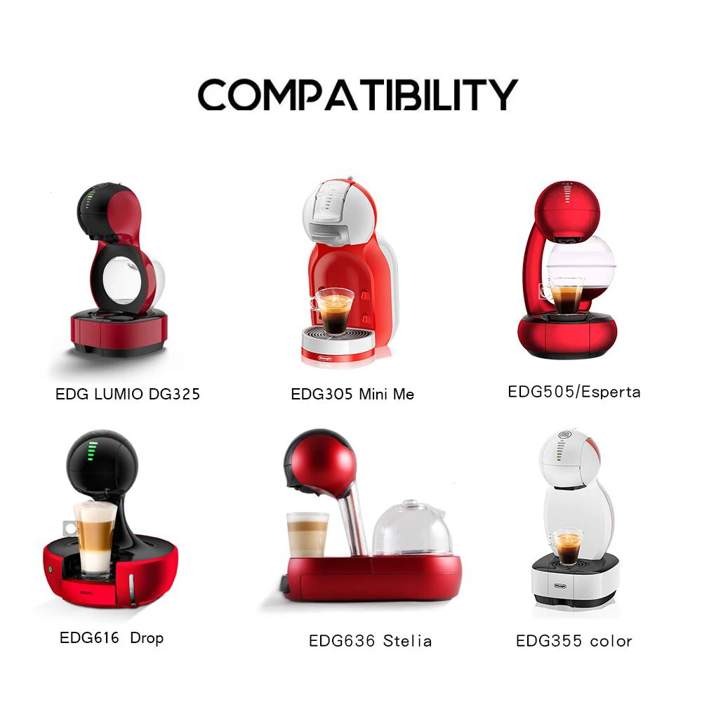 Tazza riutilizzabile per Capsule di caffè compatibile per colori Dolce Gusto Lumio filtro ricaricabile corpo in acciaio inossidabile coperchio