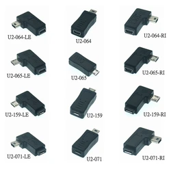 Left Right Angled 90 Degree Micro USB Male Female To Mini USB Female Adapter Connector Converter Adaptor For Mobile Phones MP3