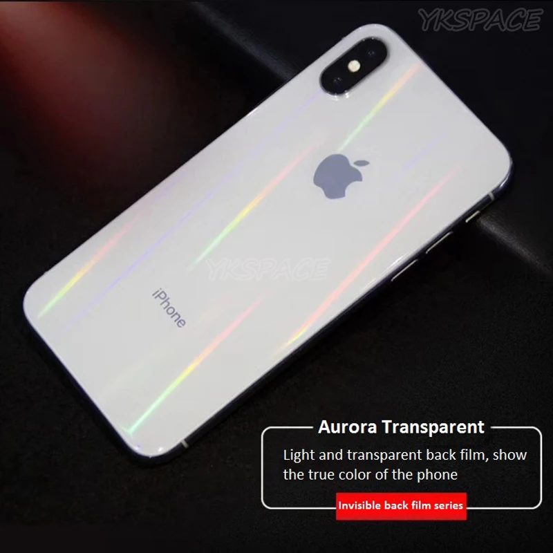 2Pcs Back Rear Aurora Gradient Hydrogel Film For iPhone X XS XR 11 12 13 mini 14 15 Pro Max 7 8 Plus SE Screen Protector Rainbow