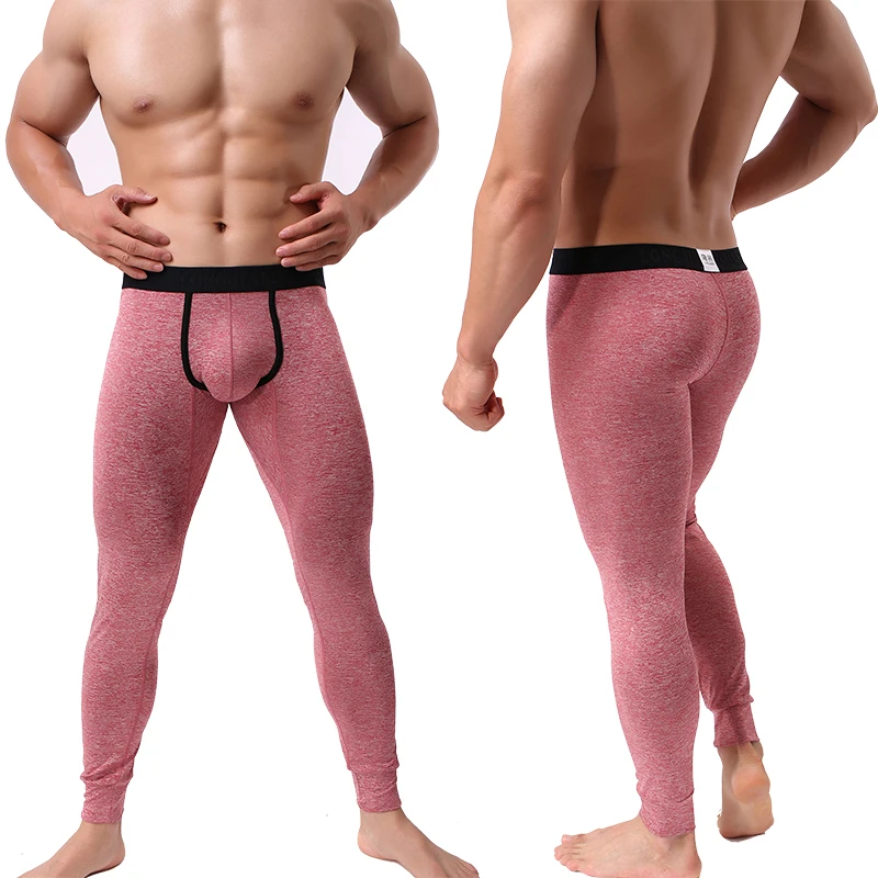 Calzoncillos largos sexys para hombre, ropa interior ajustada con bolsa de pene convexa en U, pantalones transparentes para el hogar, ropa de dormir