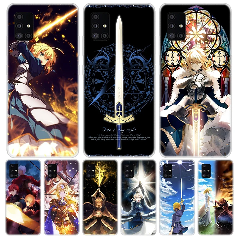 Fate Zero Stay Night Saber For Samsung Galaxy A51 A50 A71 A70 Phone Case A40 A41 A30 A31 A20E A21S A10 A11 A01 5G A6 A8 + A7 A9