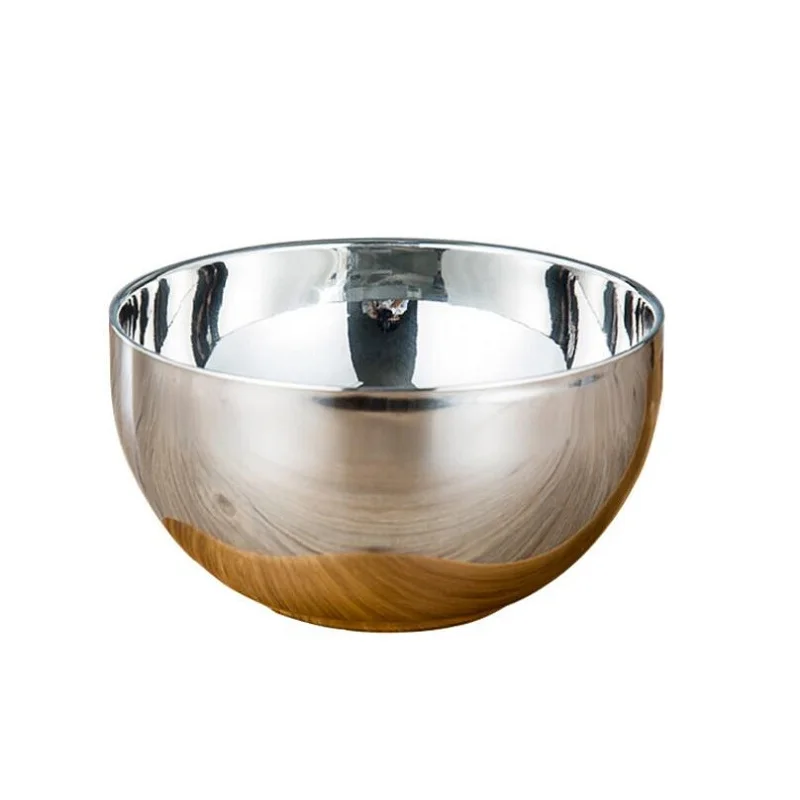 10pcs Stainless steel bowl thickened and bright bowl heat insulation double layer noodles bowl