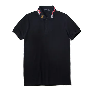 High new novelty 2021 embroidery snake bee collar fashion casual Polo shirts shirt skateboard cotton Polos top Tee B95