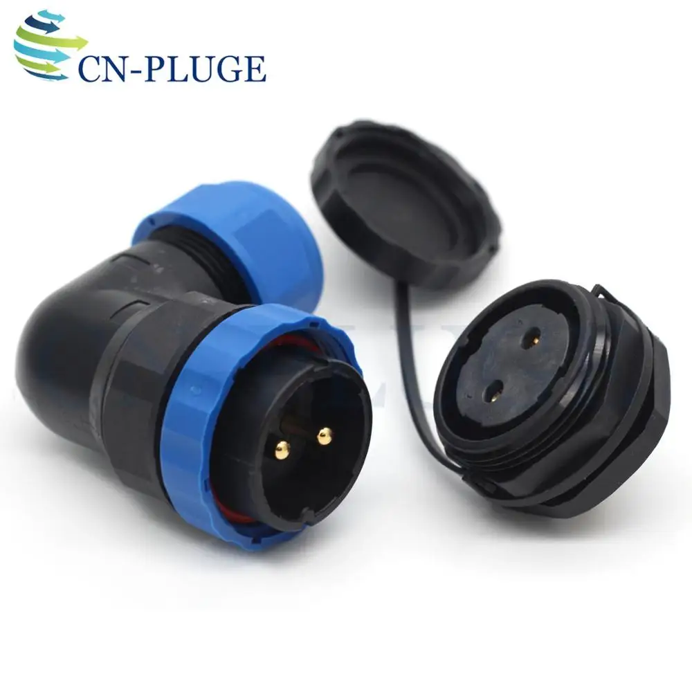 SD28 Series 2 3 4 5 6 7 9 10 12 14 16 19 22 24 26 Pin Waterproof Connector Industrial Cable Elbow Plug Nut Panel Socket IP68