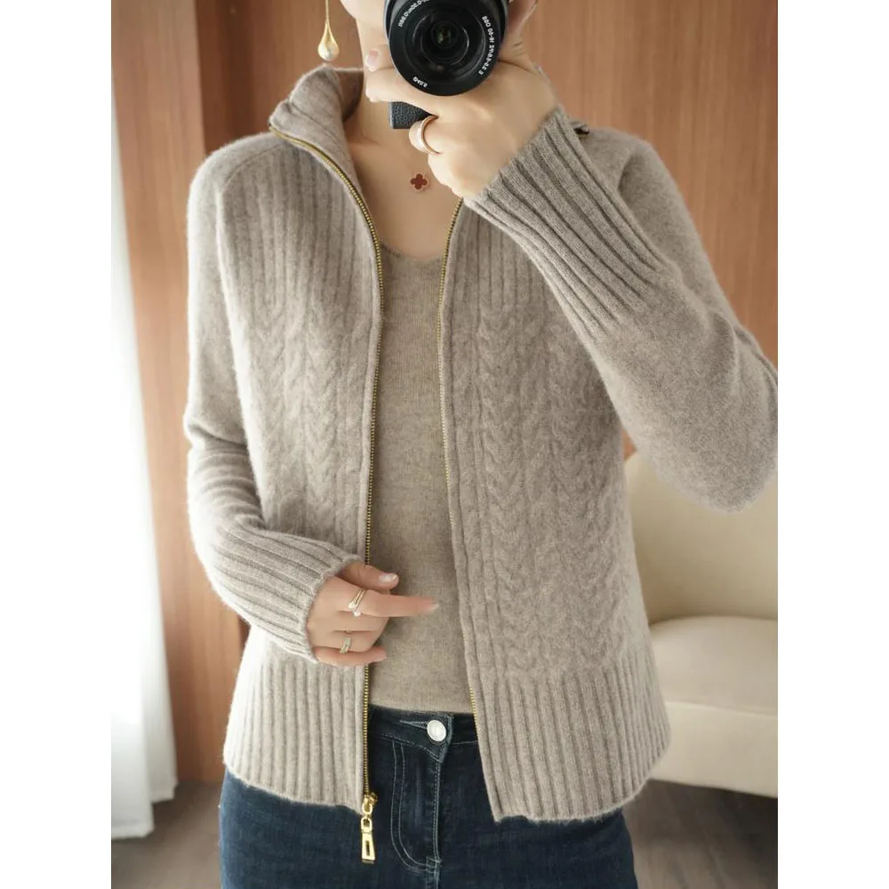 

Autumn Woman Jacket 2021 Winter Casual Women Sweater Jacket Coats Zipper knitted Jaqueta Feminina Female Clothing Girls Trendy