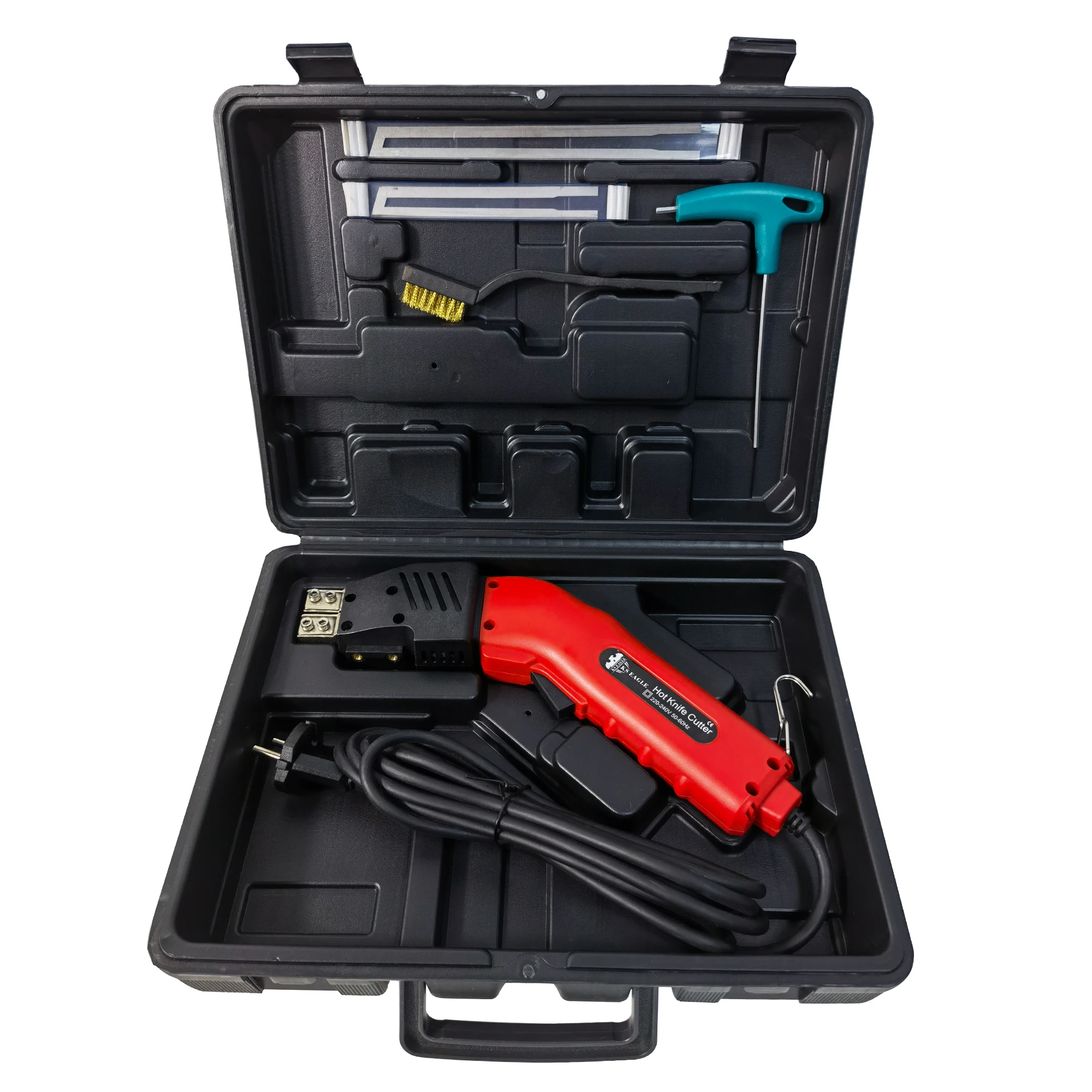Couteau chaud électrique professionnel, coupeur de mousse, refroidi à l'air, Kit d'outils de coupe en polystyrène à usage continu avec étui robuste lames et accessoire