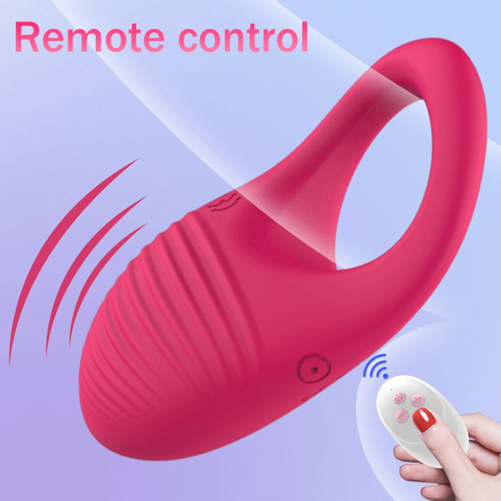 Wireless Remote Control Cockring Vibrator Clitoris Stimulation Sleeve for Penis Ring Sex Toys for Men Male Chastity Cock Rings