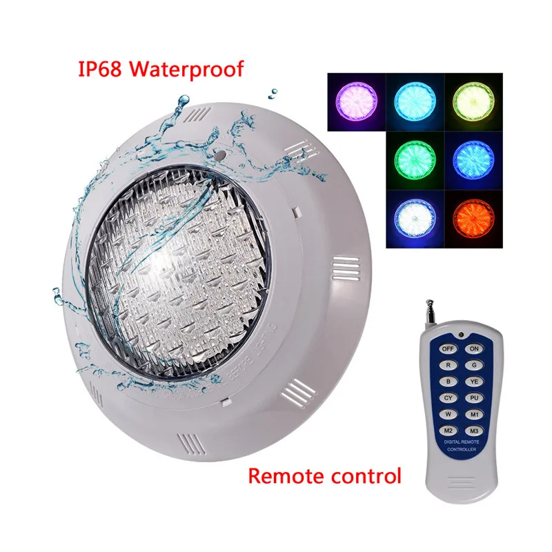 18W 25W 30W 40W 55W 60W LED Underwater Swimming Pool Lights RGB Color Changing AC12V IP68 Waterproof Lamp with Remote Controller