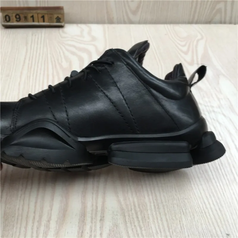 Chaussures de course en cuir véritable à lacets pour hommes, baskets rondes Parker, amorti le baume, baskets de jogging, salle de sport, fitness,