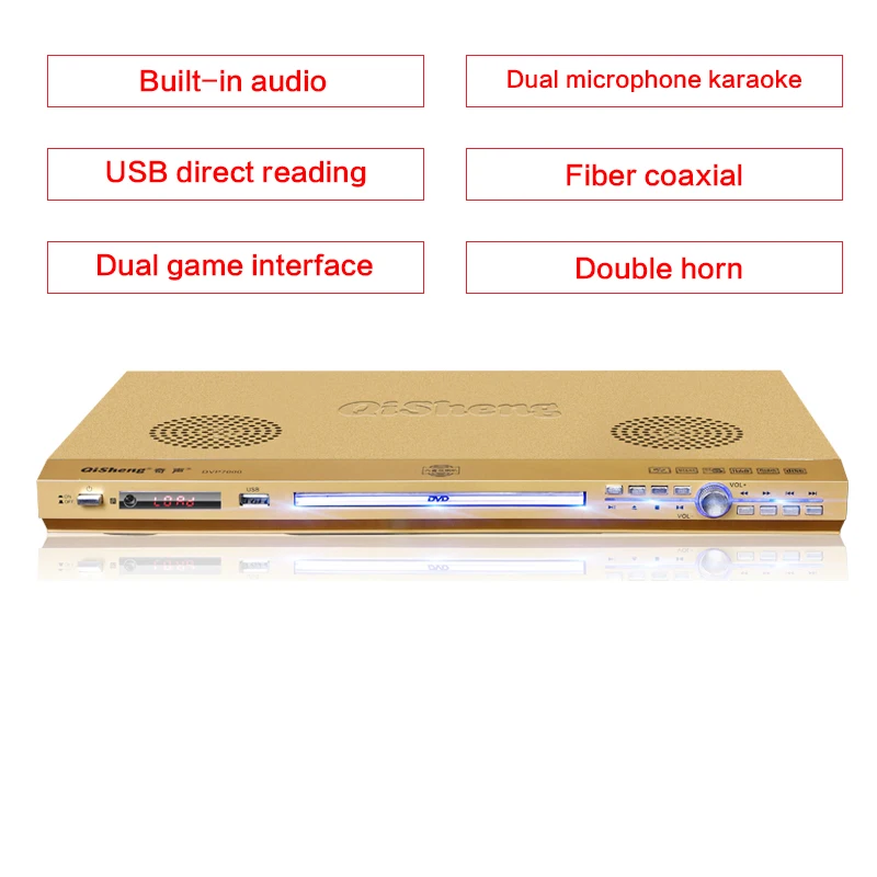 Home DVD Player  Vcd Player CD Player Children\'s EVD Disc Player Fiber Optic Coaxial USB Direct Reading Dual K Song Interface