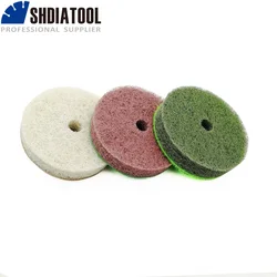 SHDIATOOL 3pcs/pk Dia 100mm/4inch Sponge Diamond Polishing Pads For Soft Stone Marble Artificial Stone Sanding Disc