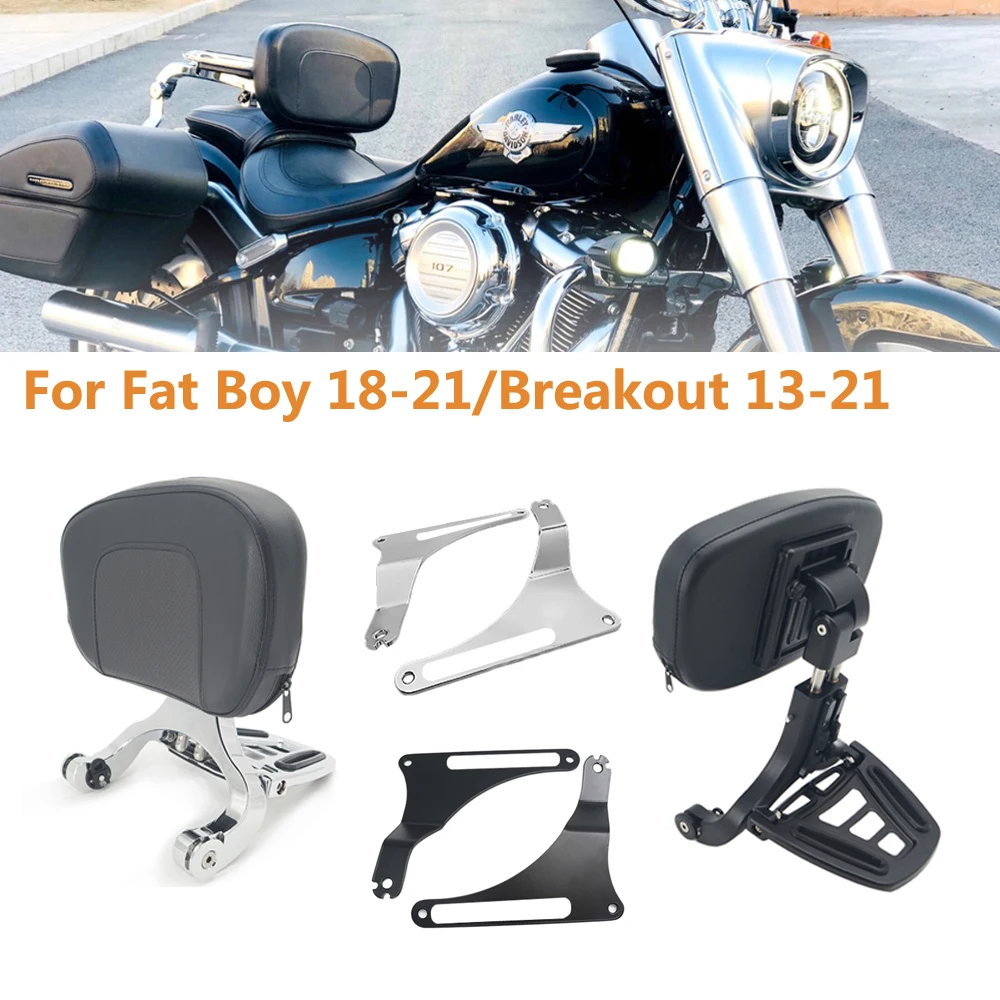 Motorcycle Backrest Multi-Purpose Driver Passenger Backrest with Folding Luggage Rack For Harley Breakout 13-22 Fat Boy 18-22