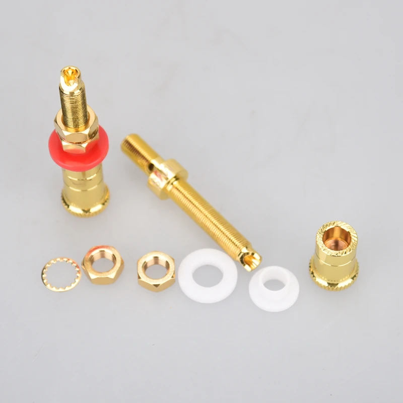HIFIDIYLIVE speaker DIY terminal connector binding post HIFI amplifier Pure cupper Silver Gold-plated Banana socket junction Box