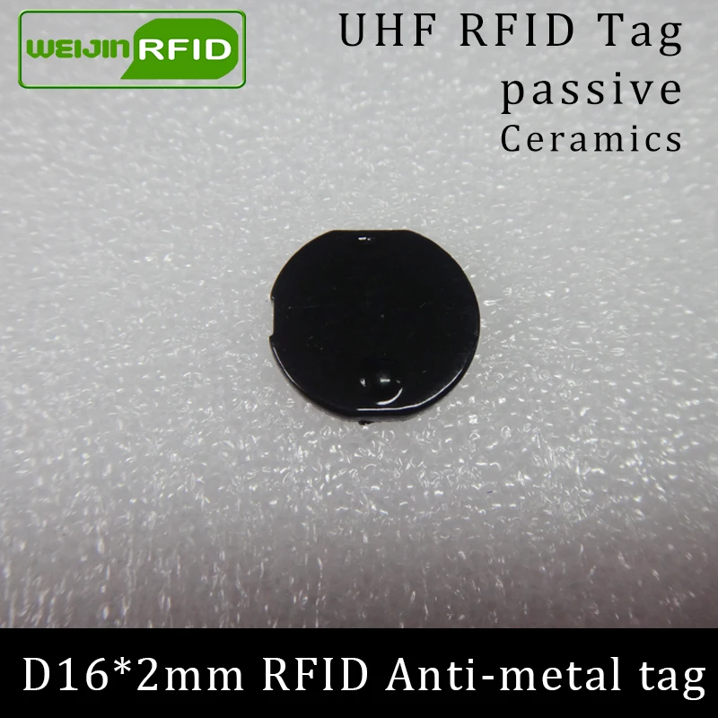 

UHF RFID Анти-металлическая метка 915 МГц 868 МГц Alien Higgs3 EPCC1G2 6C D16mm * 2 мм Маленькая круговая керамика смарт-карта Пассивная RFID бирка