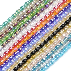 100pcs 4*6mm Rice Grains Austrian Crystal Beads Oval Shape Loose Beads For Jewelry Handmade Bracelet Making DIY