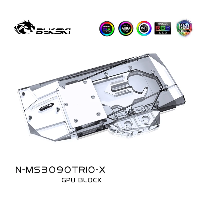 Bykski N-MS3090TRIO-X PC refroidissement par eau GPU refroidisseur vidéo fouling carte nuits d'eau pour gelée RTX3090/3080 TRIO