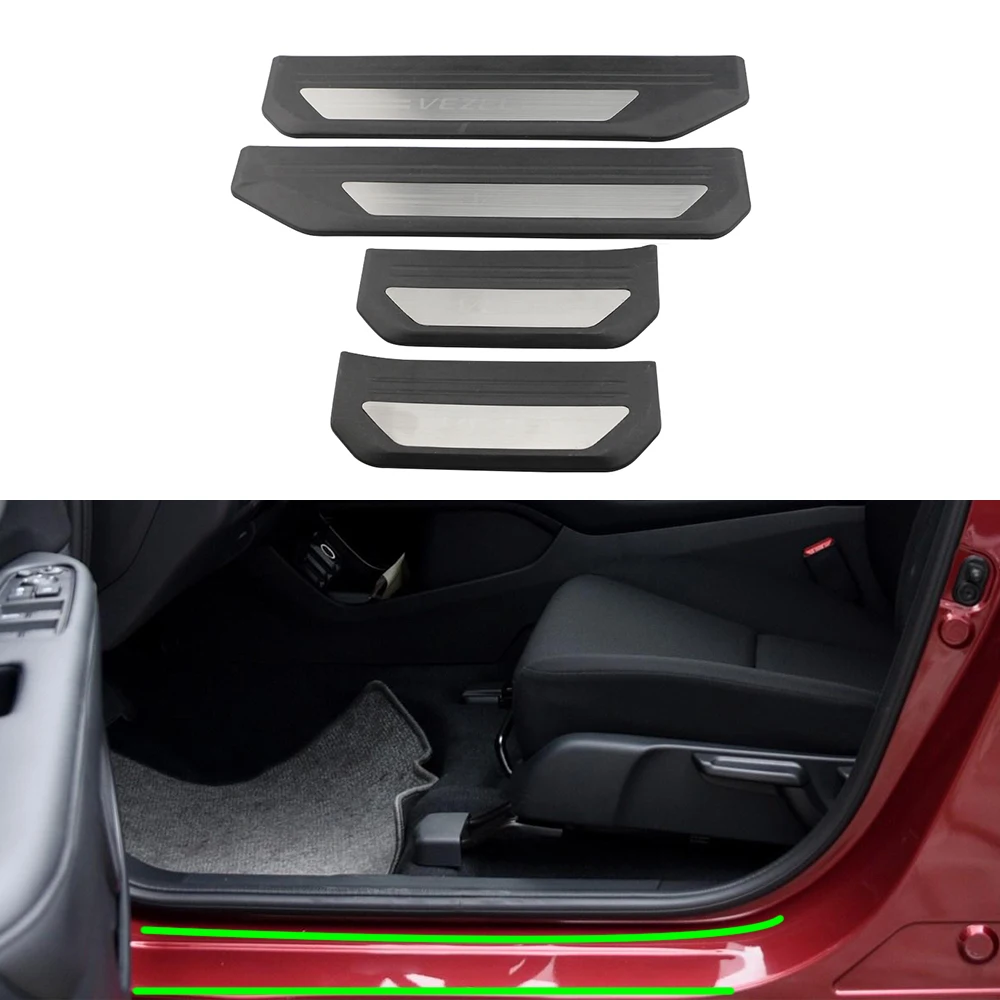 Lilmanta-Protector de umbral de puerta para coche, embellecedor de cubierta de umbral para Honda HRV HR-V Vezel 2014-2020, accesorios protectores