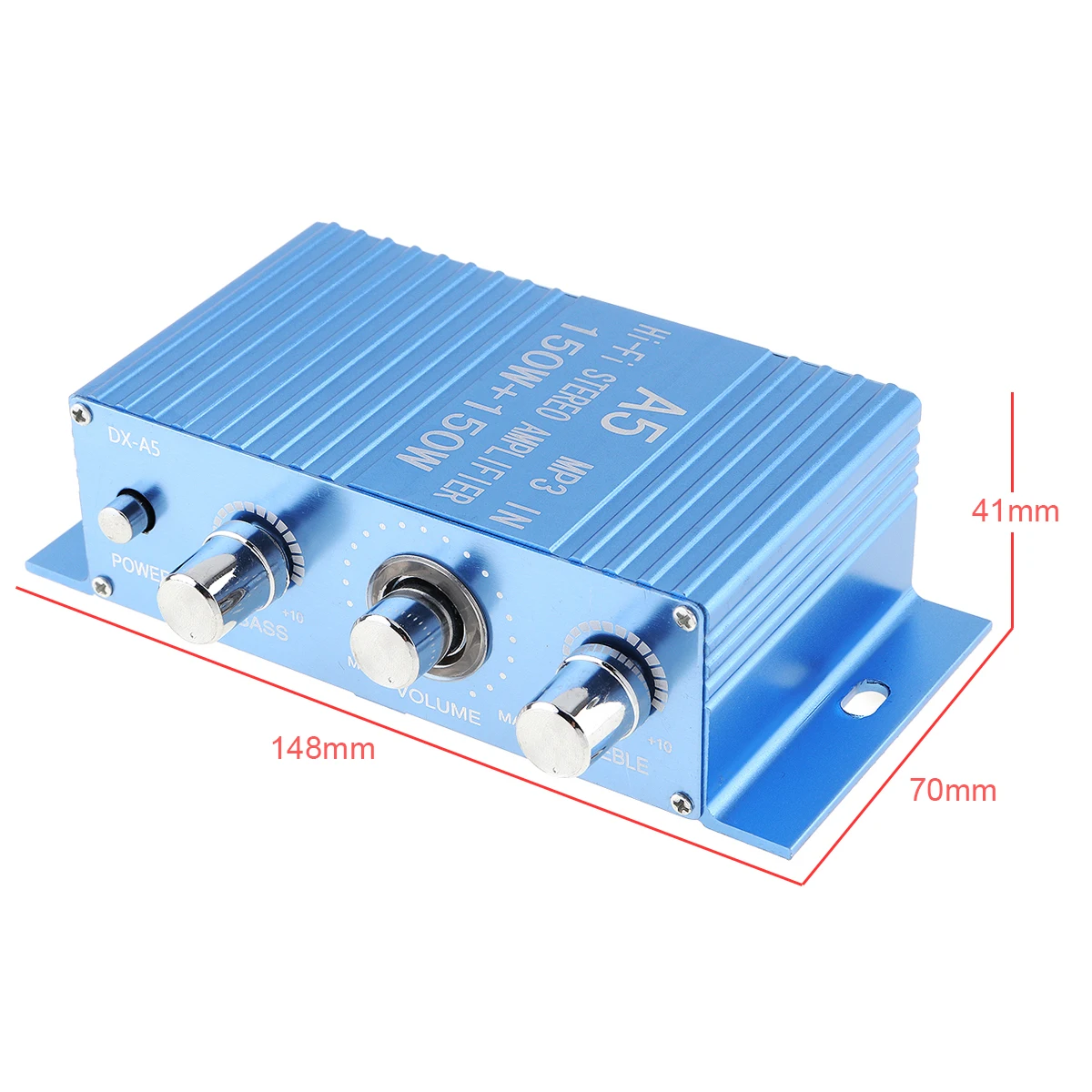 Amplificateur stéréo Hi-Fi à deux canaux A15, 12v dc, 2.0 W + 150W, avec Interface 150 aux, pour voiture/PC/CD/haut-parleurs/caisson de basses