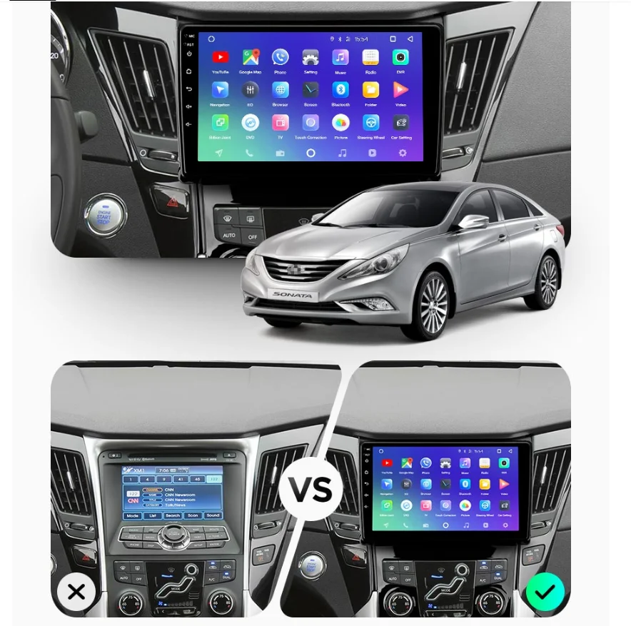 PX6 Android 10.0 6+128G Car GPS Navigation For Hyundai Sonata 2009 -2014 Auto Audio Stereo Multimedia Video Player Head Unit DSP