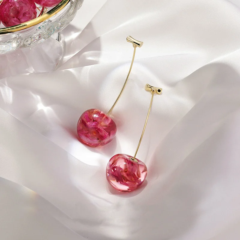 2020 New Arrival Acrylic Earring fashion Geometric fine Women Dropg6f2 Earrings contracted sweet cherry modelling long earrings