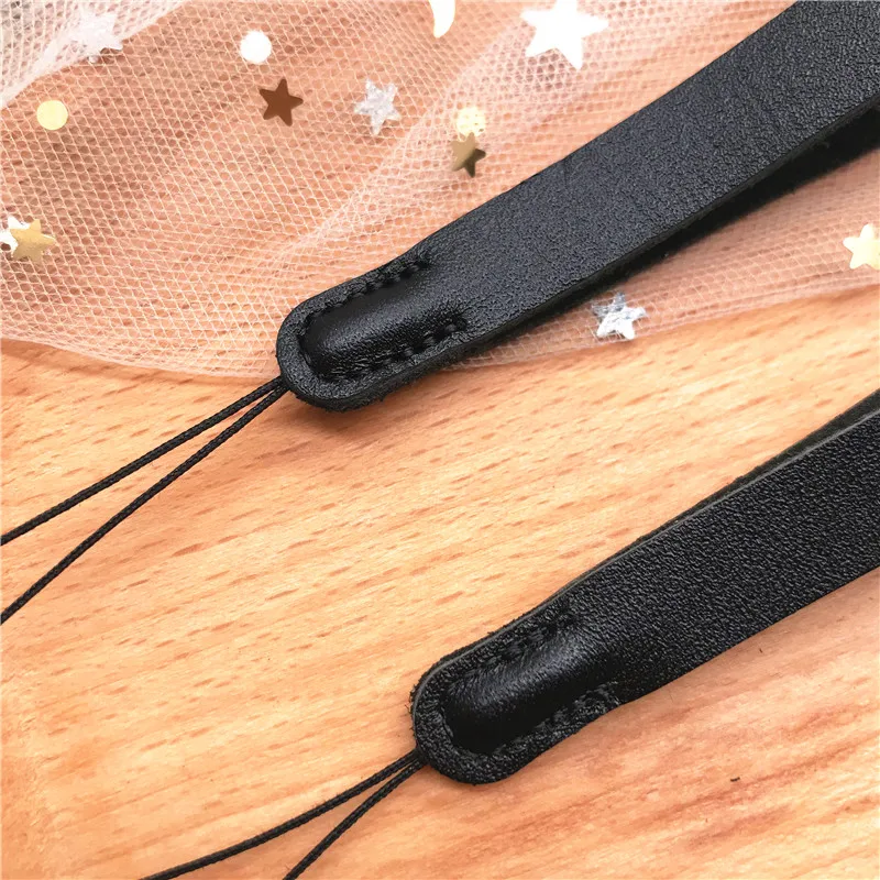 New Genuine Leather Short Phone Strap Anti-lost Key Chain Quality Lanyard Finger Rope For U Disk Bluetooth Small Speaker Sling