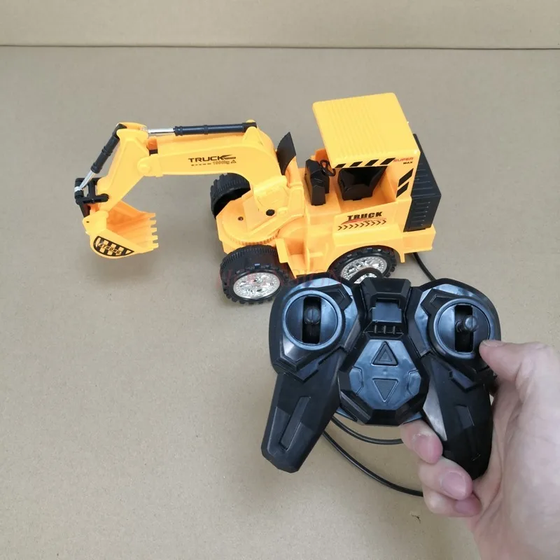 rc car New Large Wire Electric Remote Control Car Toy Truck Excavator Model Present Environmental Ready-to-go Plastic Controller