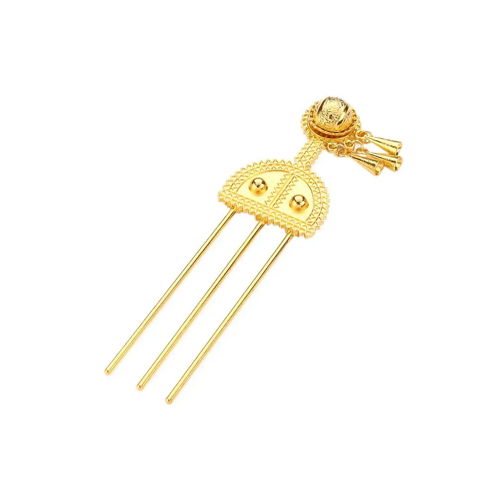 Ethiopian Hairpin Gold Color Ethiopian Hair Combs Africa Hair Pin Eritrea Kenya Habasha Jewelry