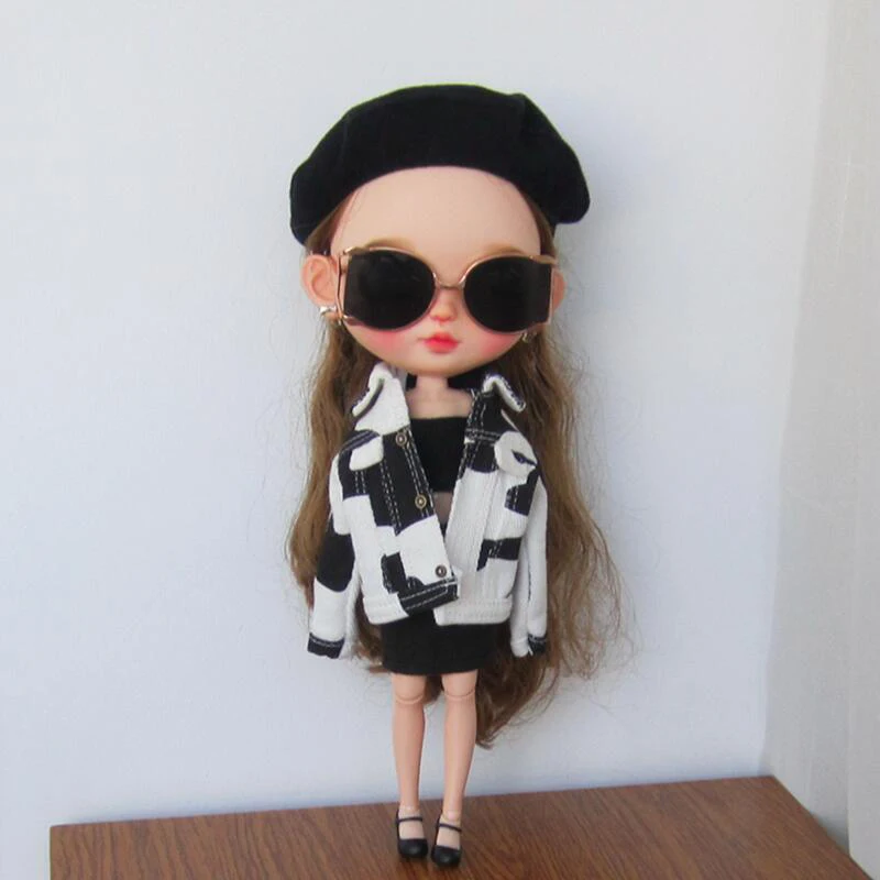 New Arrival Blythe Milk Denim Jacket With Tube Top and Skirt Suitable for Blyth Barbie Azone Licca 1/6 Dolls Accessories