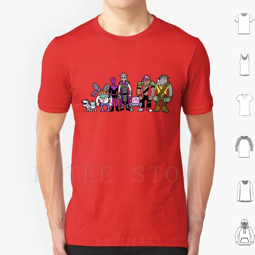 Turtle Villains T Shirt Cotton Men DIY Print Shredder Krang Bebop Rocksteady Baxter Mouser