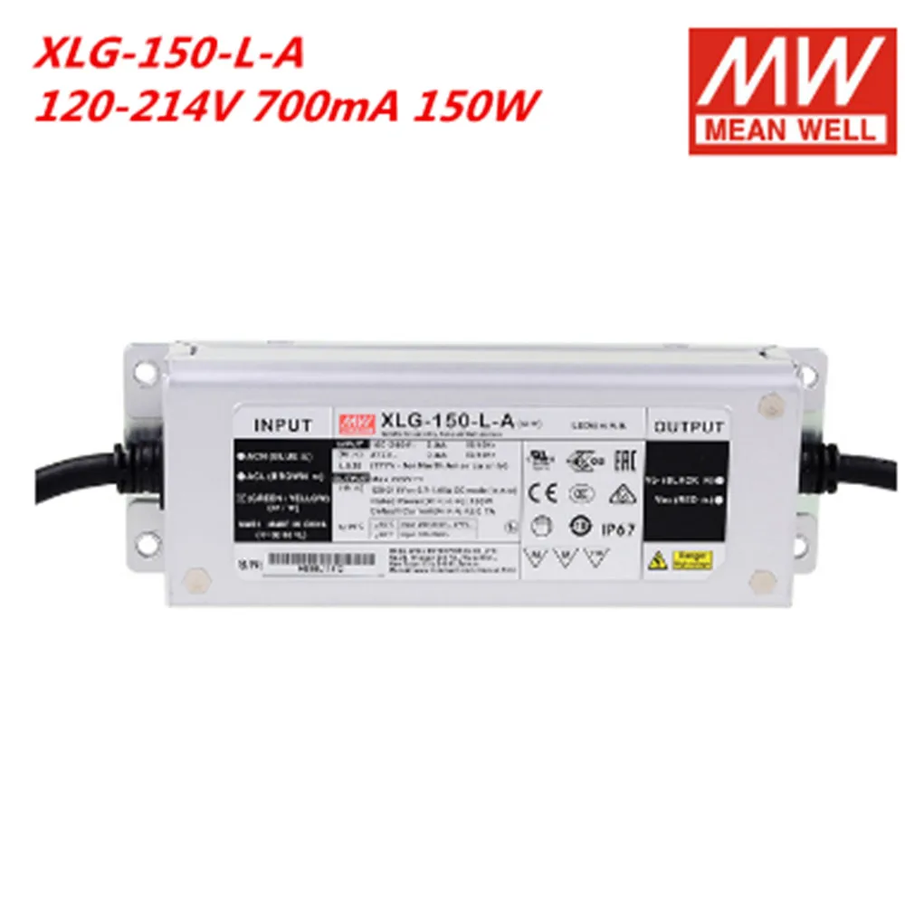 

MEAN WELL XLG-150 12V/24V/H/L-A led constant power LED driver IP67 150W adjustable Meanwell 12V power Supply XLG-150-H-AB