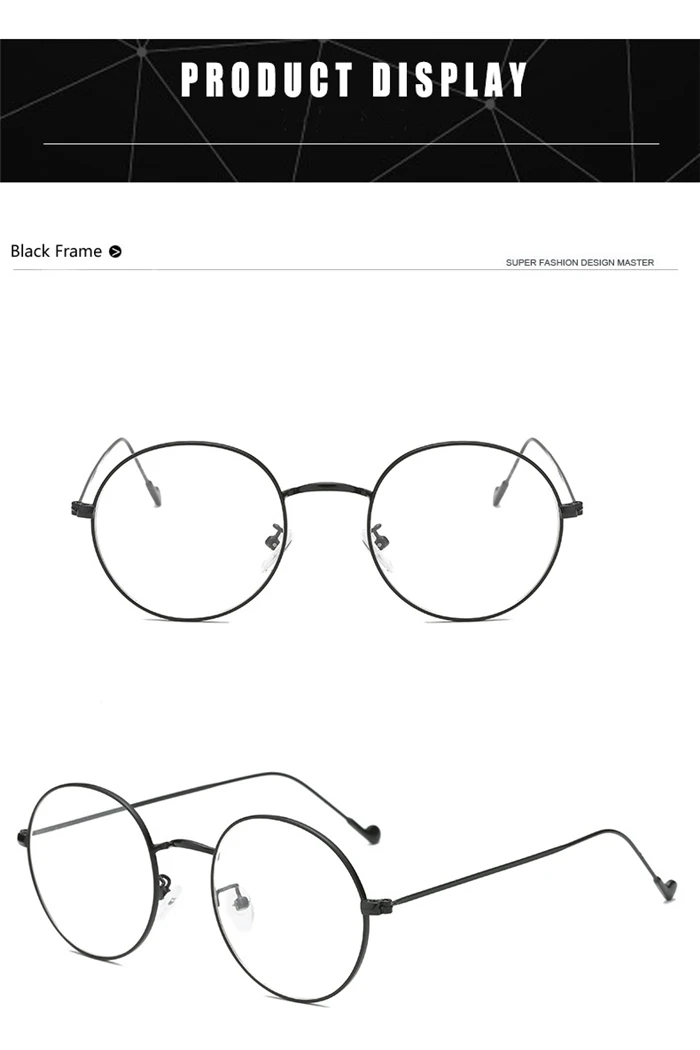 Frauen Runde Metall Brille Rahmen Mit Grad Männer Ultraleicht Fertig Myopie Gläser -0,5 -1 -1,5 -2 -2,5 -3 -3,5 -4 -4,5 -5 -6,0 – Detail 10