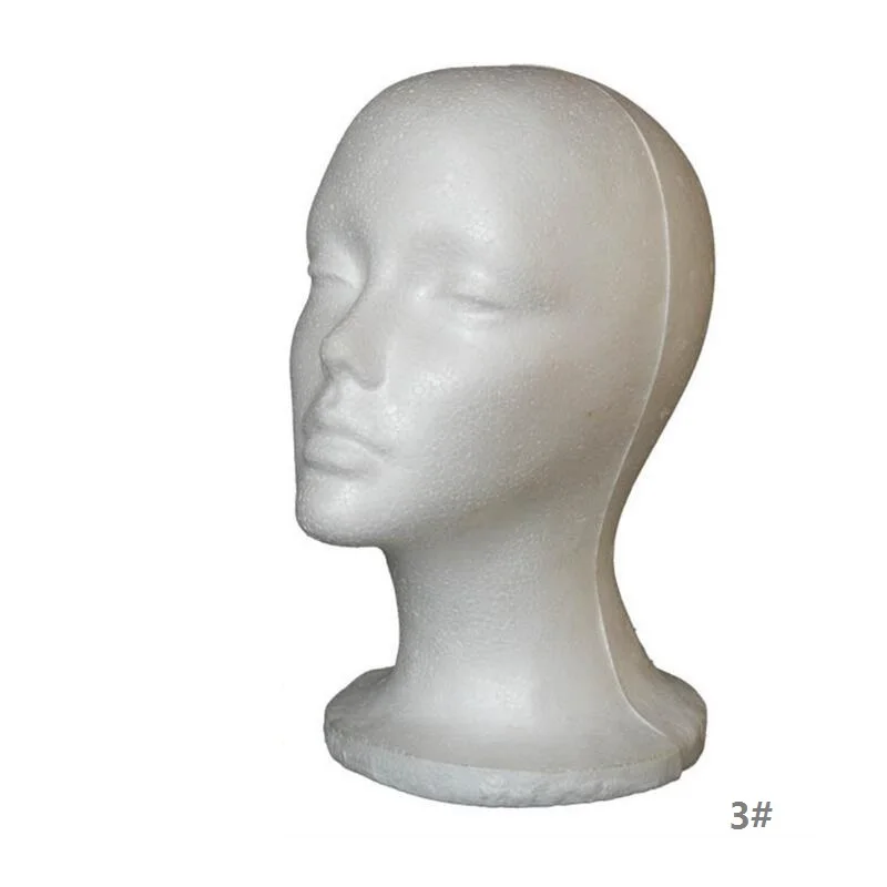 White Foam Wig Stand, 1 Piece