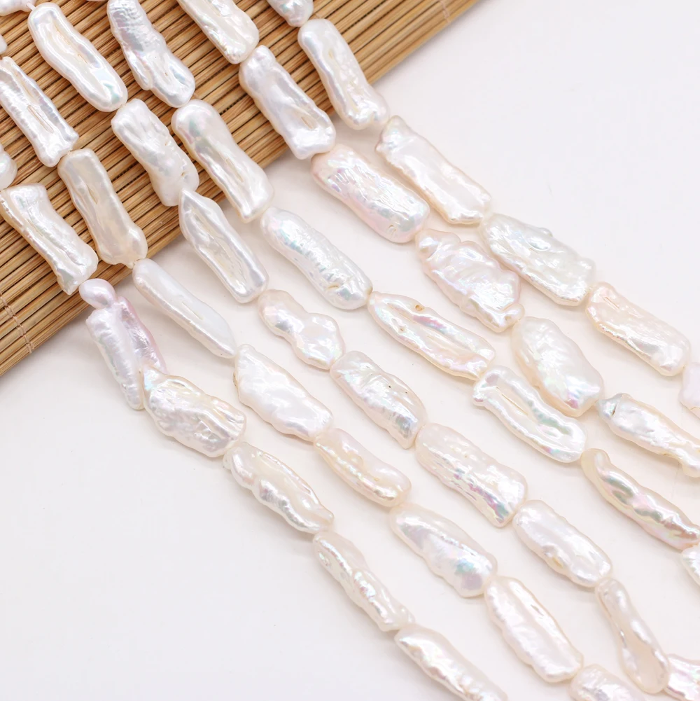 

Hot Natural Freshwater Irregular White Pearl Isolation Beads For Jewelry Making Bracelet Necklace Accessory Size 8x25-9x27mm