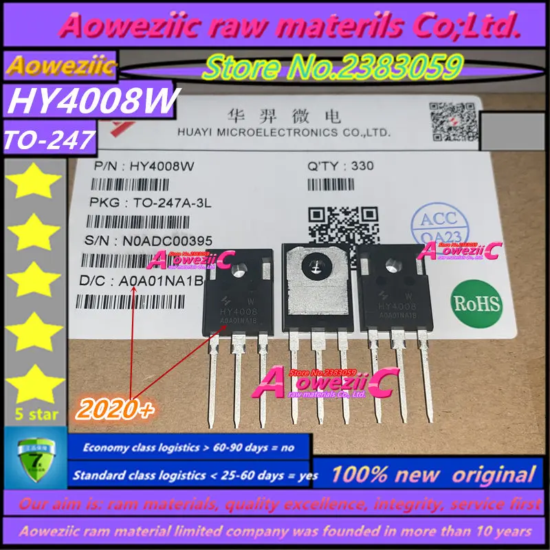Aoweziic 2020+ 100% New Original HY4008 HY4008W TO-247 MOSFET Inverter Ultra Chip 80V 200A