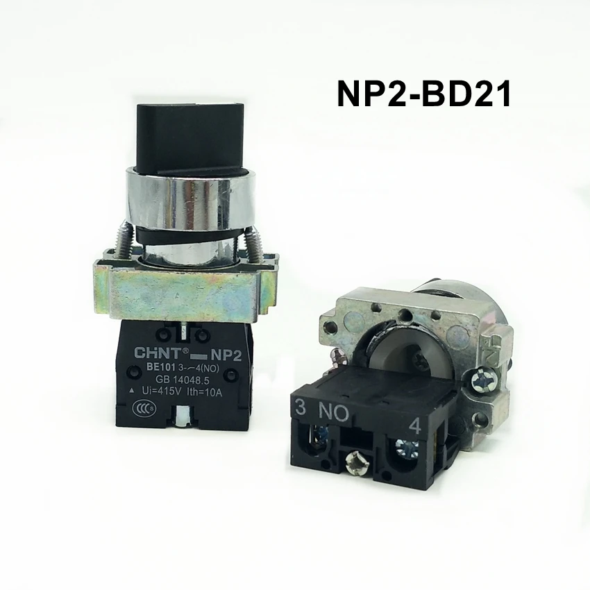 1pcs CHINT Pushbutton Switch NP2 series 2 positions Selector Switch NP2-BD21 1NO  NP2-BD22 1NC NP2-BD23 2NO NP2-BD25 1NO 1NC