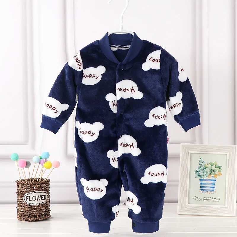 Baby Boys Girls Romper Flannel Long Sleeve  Cartoon keep warm Jumpsuit Infant Clothing winter Newborn Baby Clothes