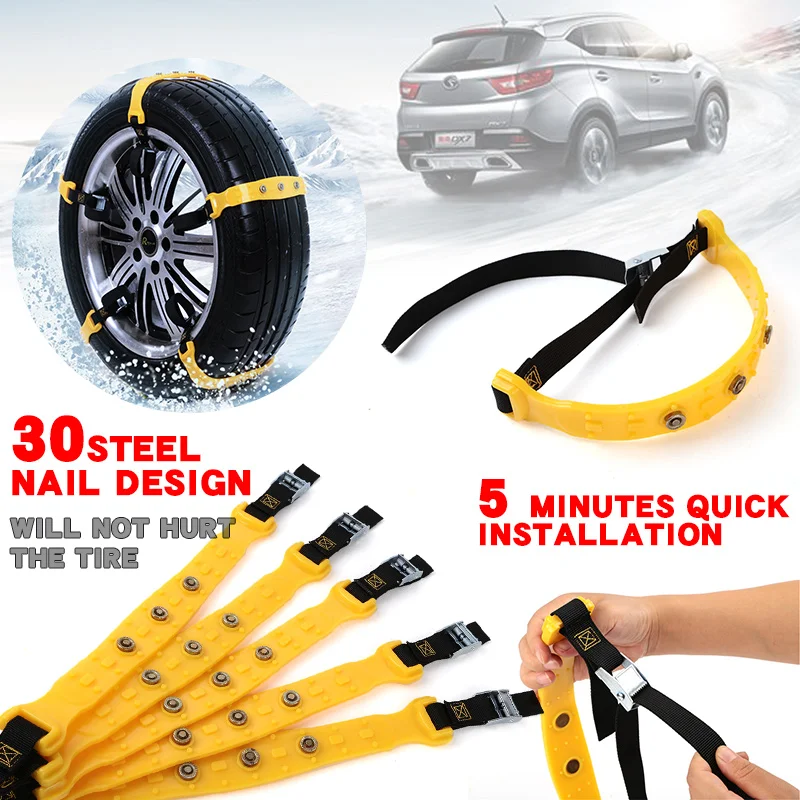 2020 TPU Auto Tire Snow Chains Anti-Skip Belt Safe Driving For Snow Ice Sand Muddy Offroad For Most Car SUV VAN Wheel