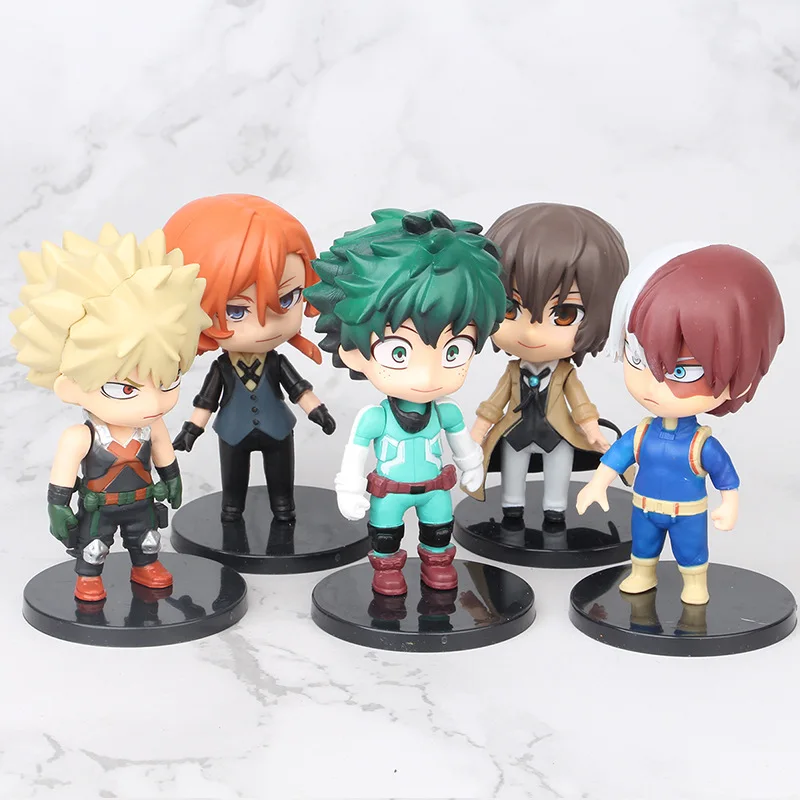 1Set My Hero Academia figura Midoriya Izuku Bakugou Katsuki Shoto Todoroki Bungo Stray Dog Boku No Hero Academia Figure Toys